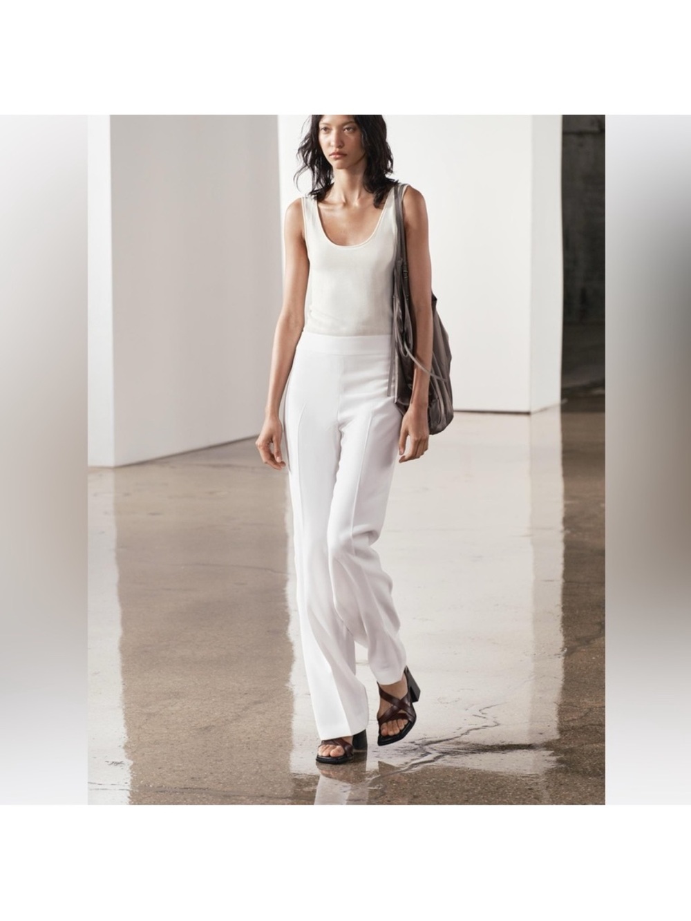 ZARA SIDE ZIP FLOWY PANTS